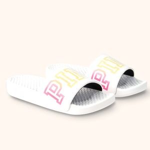 VS PINK Slides Optic White NWT